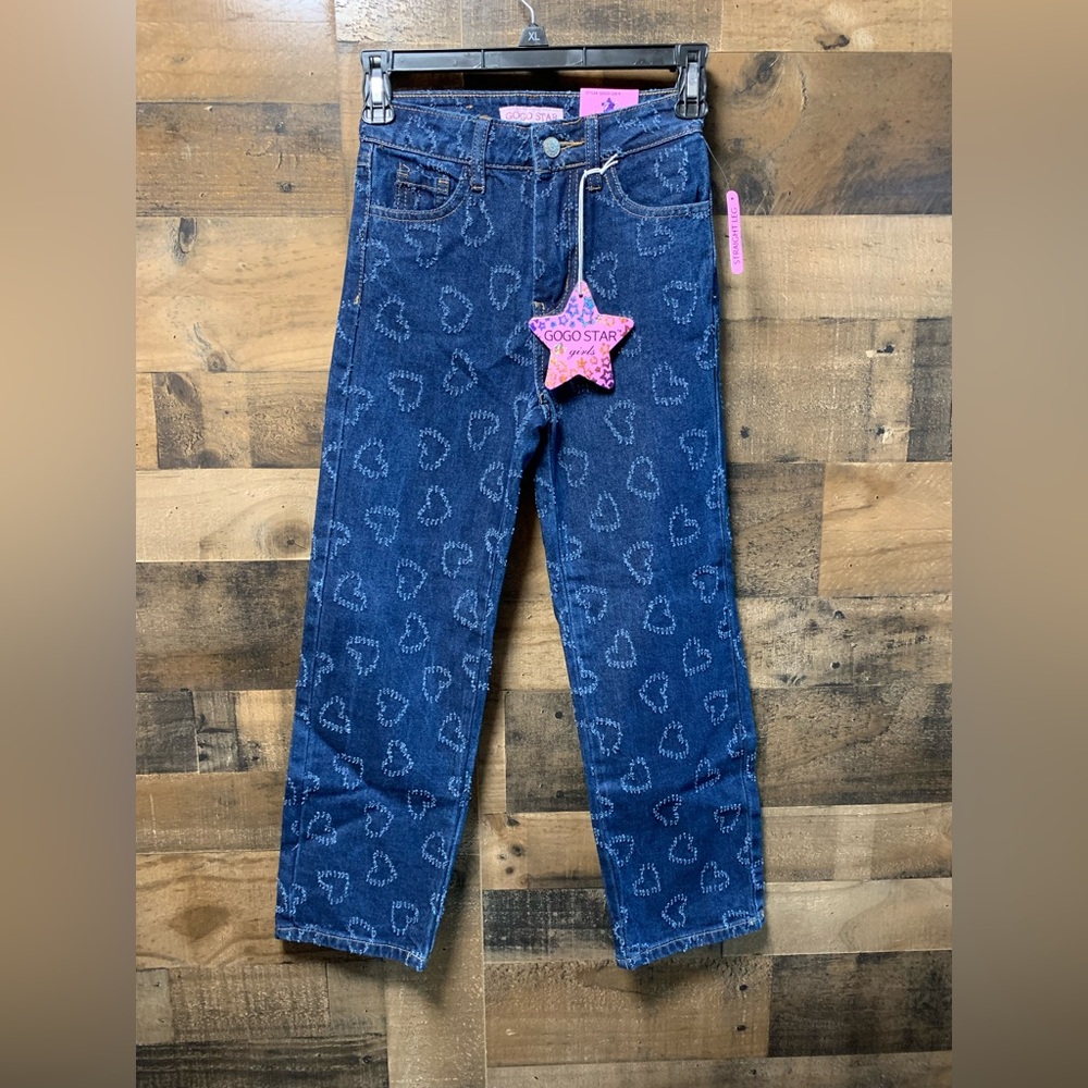NEW GOGO Star Girls Regular Rise Straight Leg Zipper Fly GOGO-258-R Size 8 NWT